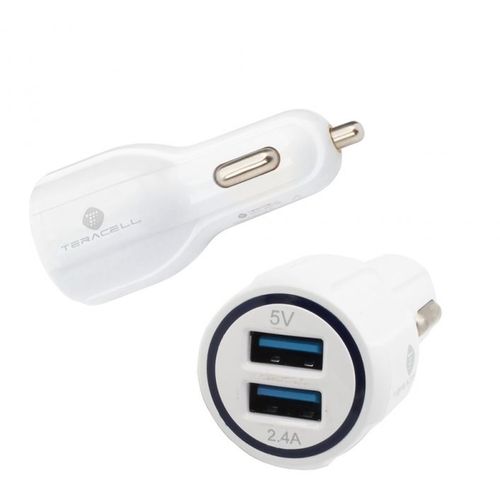 Auto punjač Teracell Ultra DC01 2.4A sa Mini USB kablom beli slika 1