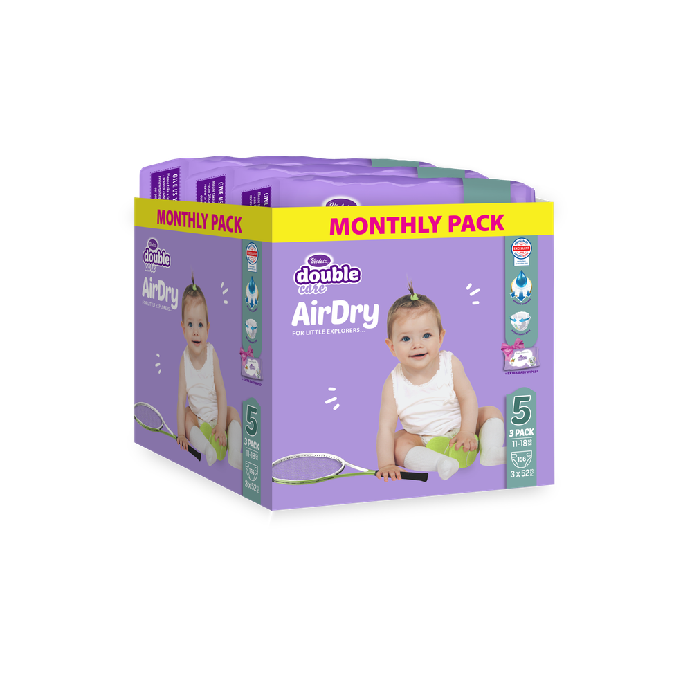 Violeta Double care pelene Air Dry Mjesečno pakovanje slika 1