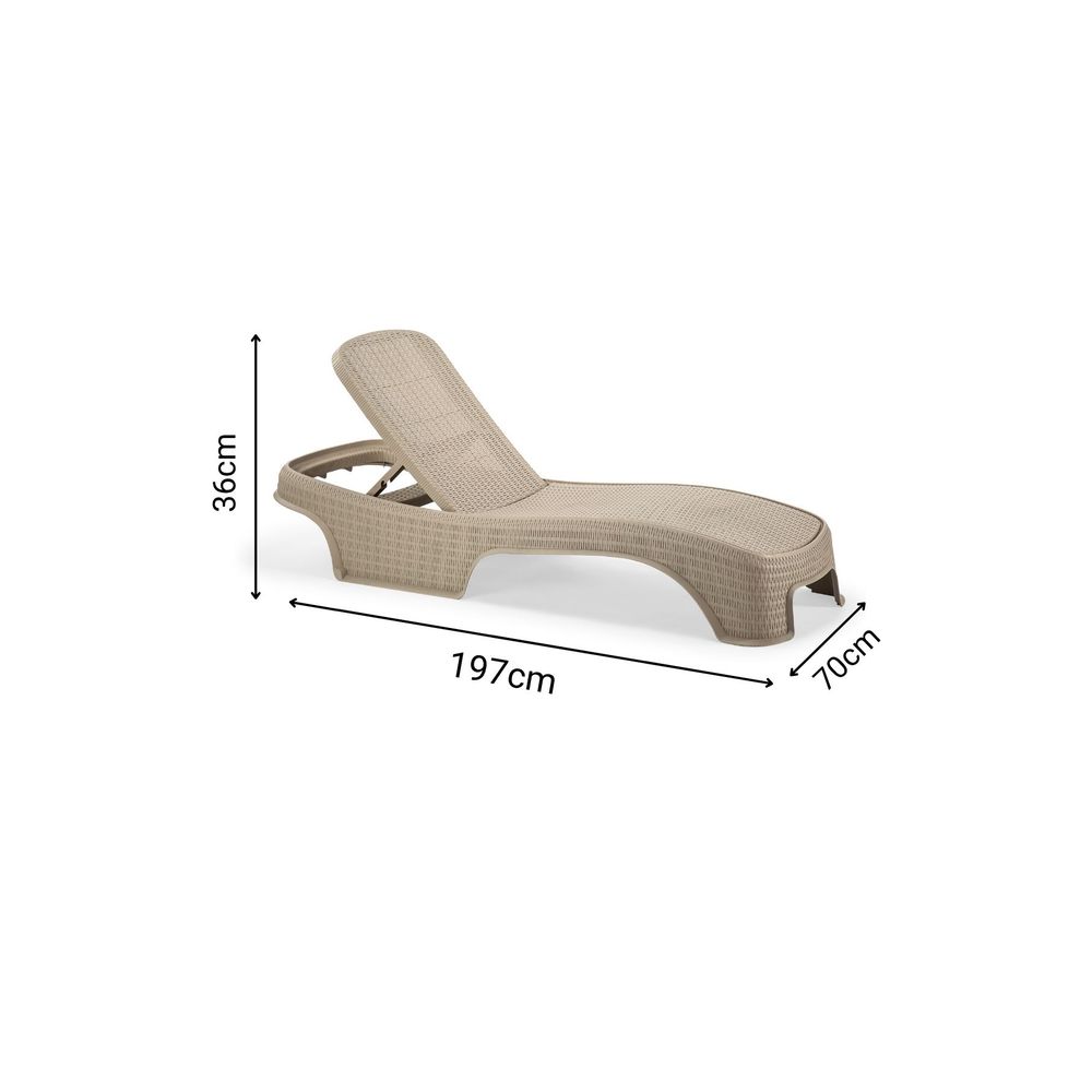 Royale Rattan - Svijetlosmeđi Ležaljka slika 3