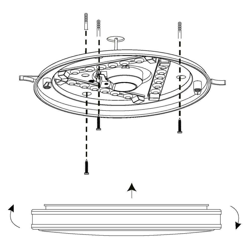 Eglo Pescaito zidna/stropna/1, led, 12w, 1350lm, prom 280, crna/zlatna/čelik  slika 5