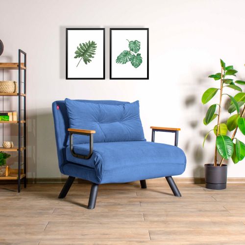 Atelier Del Sofa Fotelja na razvlačenje, Plava, Sando Single - Blue slika 1