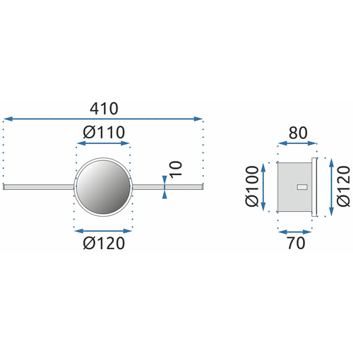 TOOLIGHT Okrugla zlatna LED kupaonska zidna svjetiljka APP842-1W od 40 cm slika 4