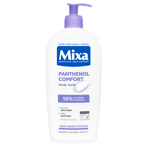 Mixa Panthenol Comfort Umirujuci balzam za telo za osetljivu kozu za bebe, decu i odrasle 400ml slika 1