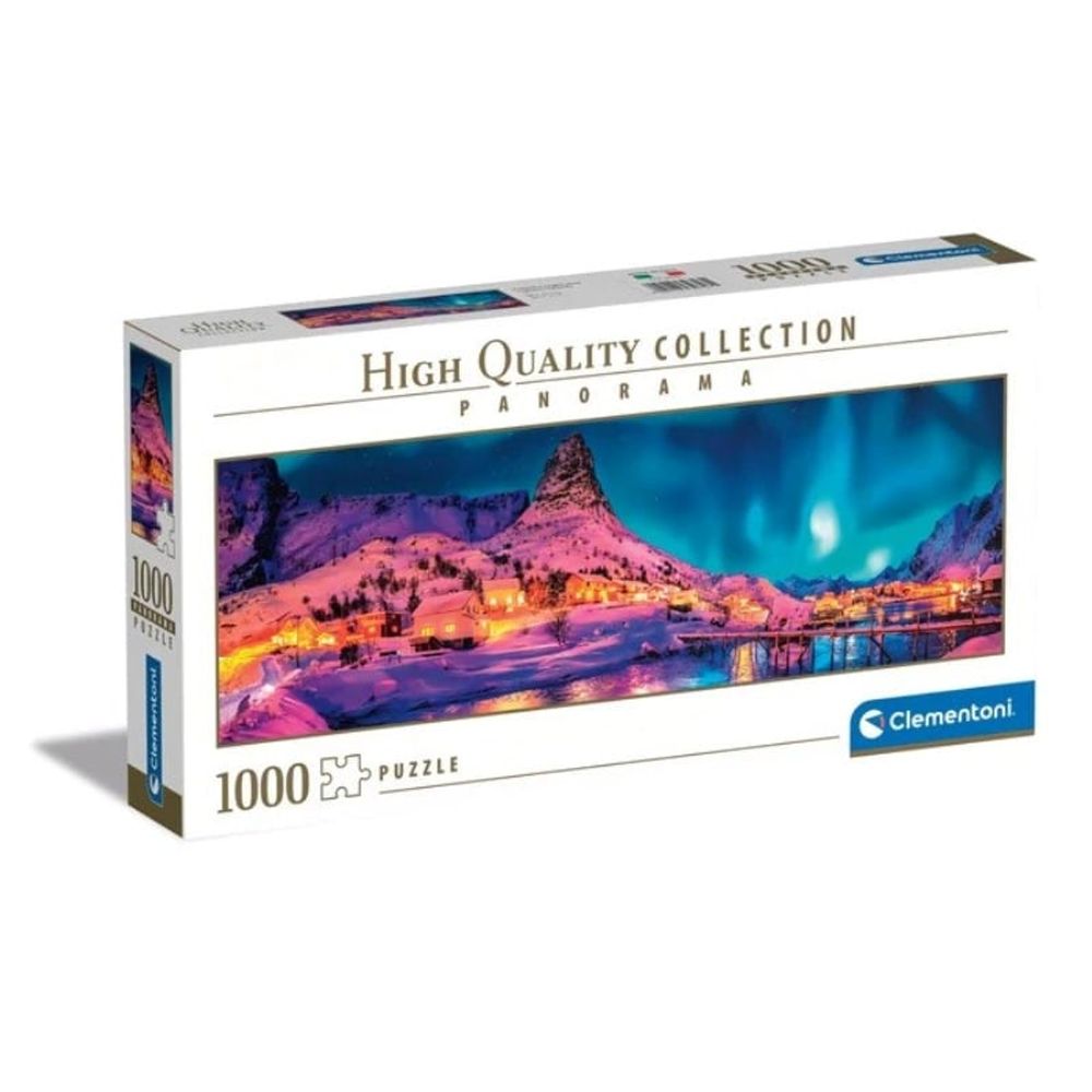 Clementoni CL39747 Puzzle Panorama šarena noć iznad Lofotskih otoka, 1000kom slika 1