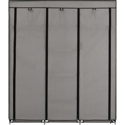 282456 Wardrobe with Compartments and Rods Grey 150x45x175 cm Fabric slika 17