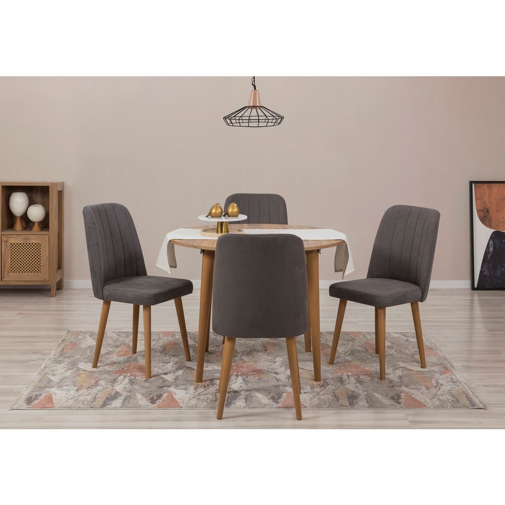Vina 1501 - Set Ekstenzibilnog Stola i Stolica od Atlantske Borovine (5 Komada) slika 1