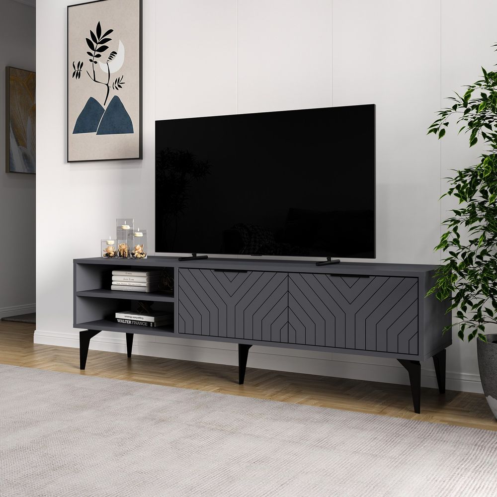 TV Stalak Regina u Antracit Boji slika 3