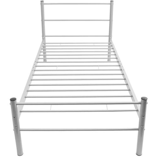 Krevet s madracem sivi metalni 90 x 200 cm slika 10