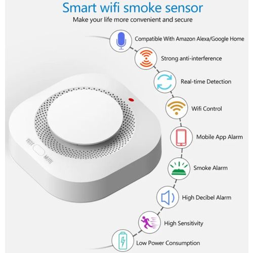 SMART-SMOKE Gembird Zigbee Wifi pametni senzor detektor dima 80DB alarm pozara slika 6