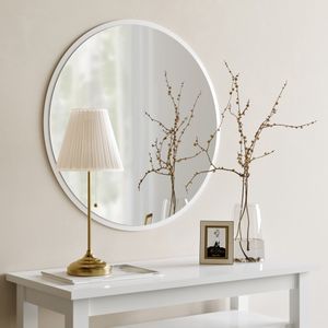 Dekoratif Yuvarlak Ayna Beyaz A706 White Mirror