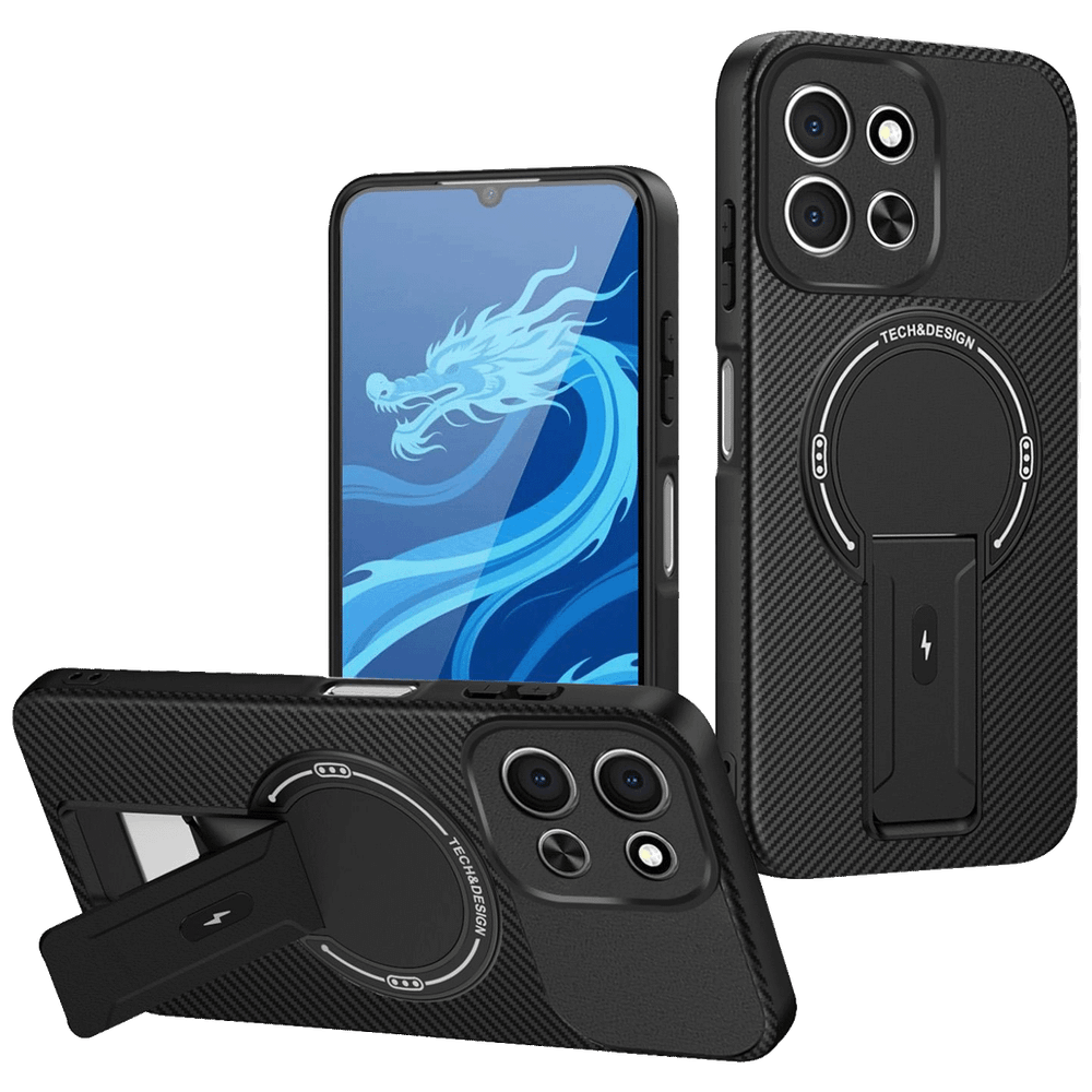 NN-Su Maska za Redmi 15C, Carbon Fiber Texture, MagSafe, stalak - Redmi 15C MagSafe Phone Case slika 1