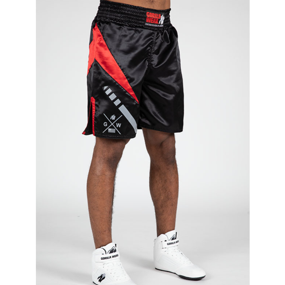 Gorilla Wear Bokserski šorc Hornell - Black/Red - 2XL slika 1
