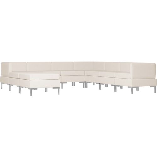 9-dijelni set sofa od tkanine krem slika 26