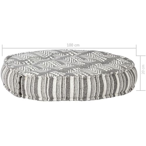 283788 Pouffe 100x20 cm Grey Stripe Fabric slika 22