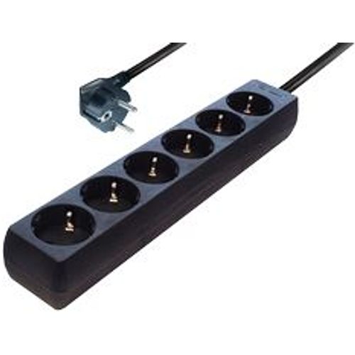 Transmedia 6-way Schuko Outlet power strip. Black slika 1