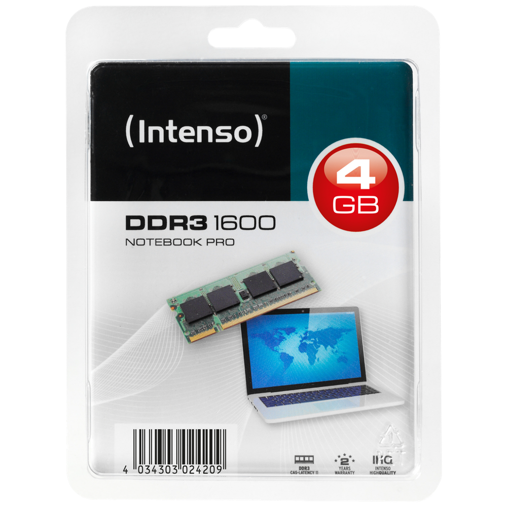 (Intenso) Memorija DDR3 SO-DIMM 4GB@1600MHz, CL11 - DDR3 Notebook 4GB/1600MHz slika 1