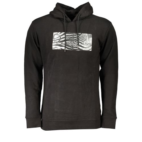 CAVALLI CLASS MEN'S BLACK ZIP-OUT SWEATSHIRT slika 1