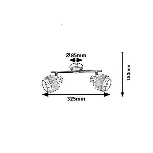 Rabalux Basil Spot E14 2X MAX 40W hrom/s oak slika 2