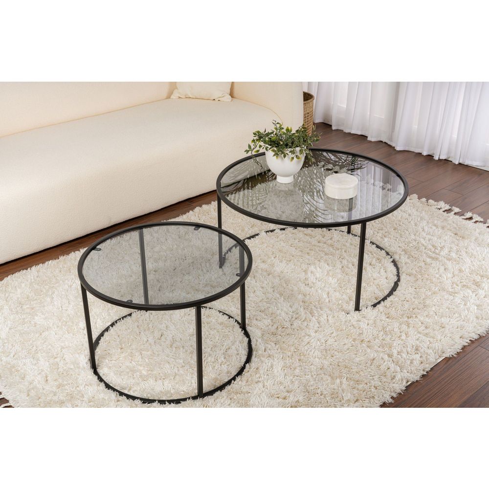 Aurum - Set Stolića za Kafu 80x60 cm - Crni i Sivi slika 3