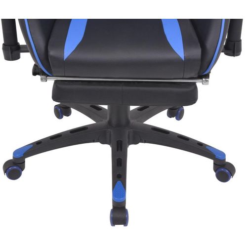 Podesiva igraća uredska stolica s osloncem za noge plava slika 4