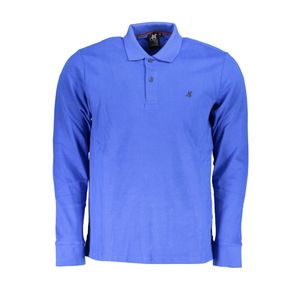 US GRAND POLO MEN'S LONG SLEEVED POLO SHIRT BLUE