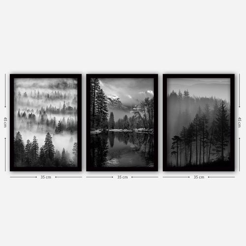 3SC07 Multicolor Decorative Framed Painting (3 Pieces) slika 2