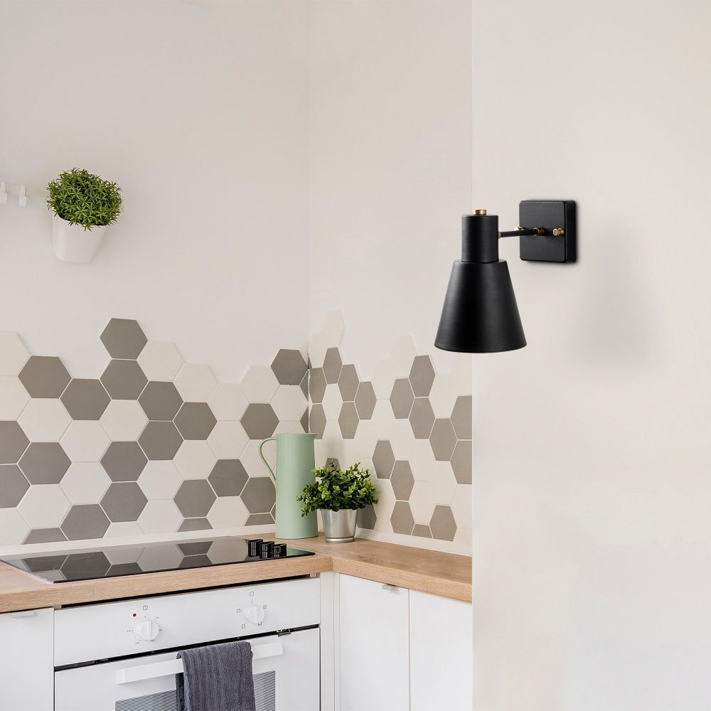 Funnel - 13090 Crna Zlatna Zidna Lampa slika 1