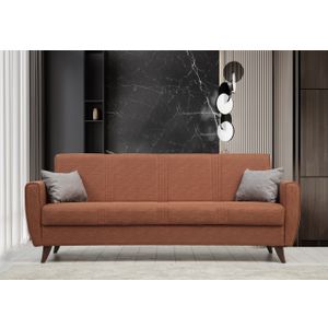 Zaden - Crveni Sofa na Razvlačenje za 3 Osobe