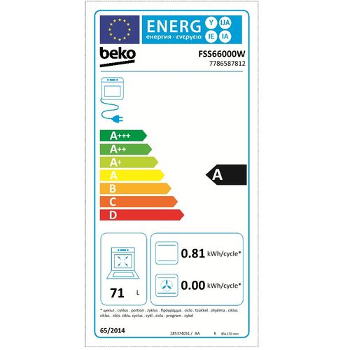 Beko FSS66000W Električni šporet, Širina 60cm slika 3