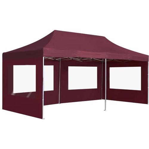 Profesionalni sklopivi šator za zabave 6 x 3 m crvena boja vina slika 5
