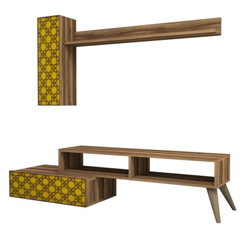 Woody Fashion TV jedinica, Planet - Walnut, Yellow slika 5