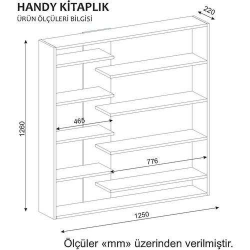 Woody Fashion Polica za knjige, Bijela boja Orah, Handy - White , Walnut slika 3