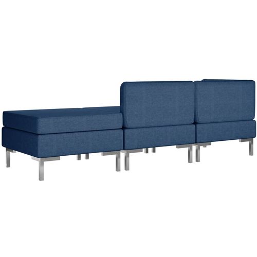 3-dijelni set sofa od tkanine plavi slika 27