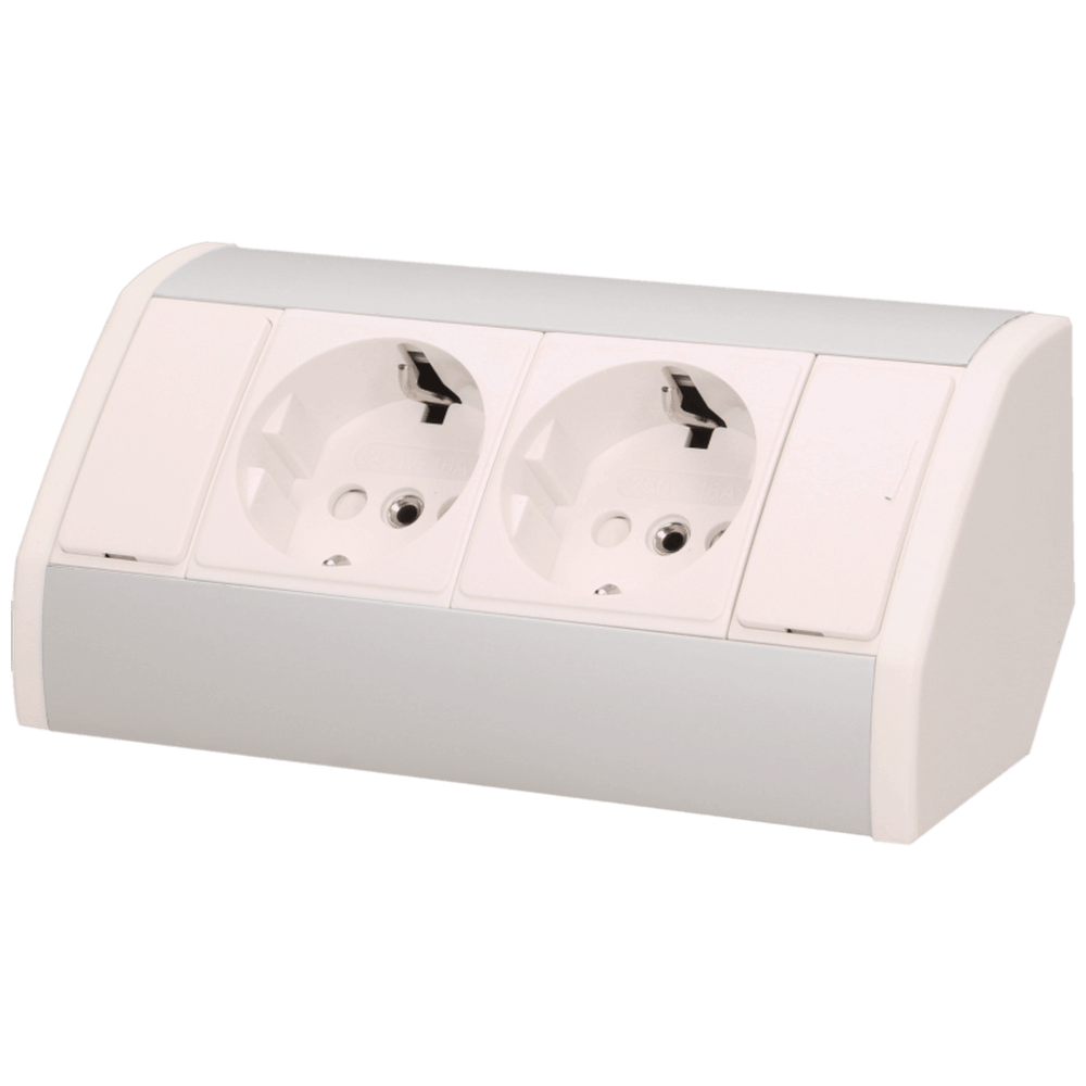 Orno Produžni kabel sa 2 x Schuko utičnice, ugradbena - OR-GM-9005/W-G(GS) slika 1