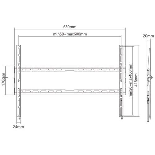 SBOX fiksni nosač 37"-80", do 345kg PLB-2264F-2 slika 2