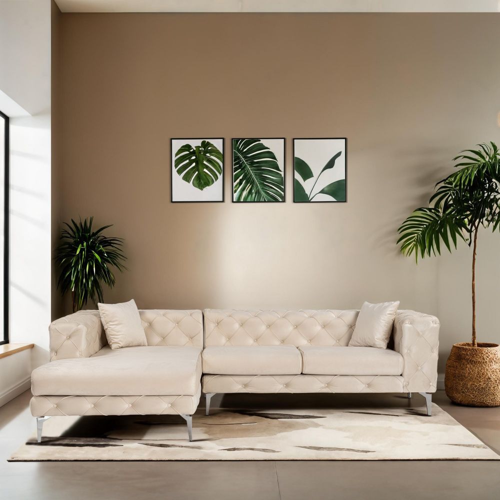 Como Eco Left - Bež Ugaona Sofa slika 1