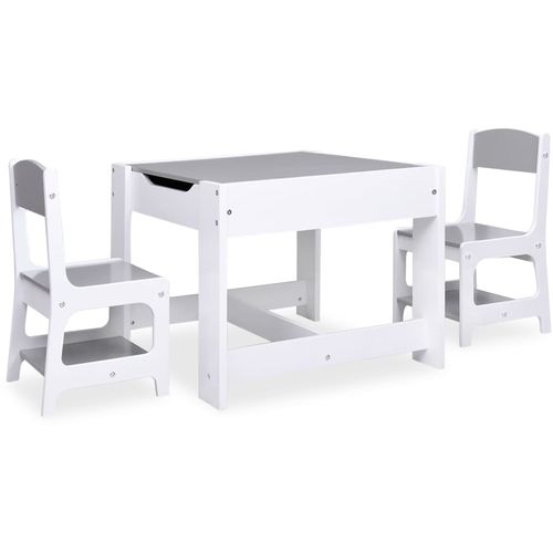Dječji stolić s 2 stolice bijeli MDF slika 3