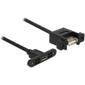 Delock USB kabel USB 2.0 USB-Micro-B utičnica, USB-A utičnica 0.25 m crna  85109