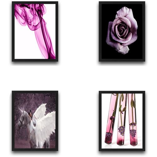 Wallity Uokvirena slika (4 komada), Purple Unicorn Set slika 2