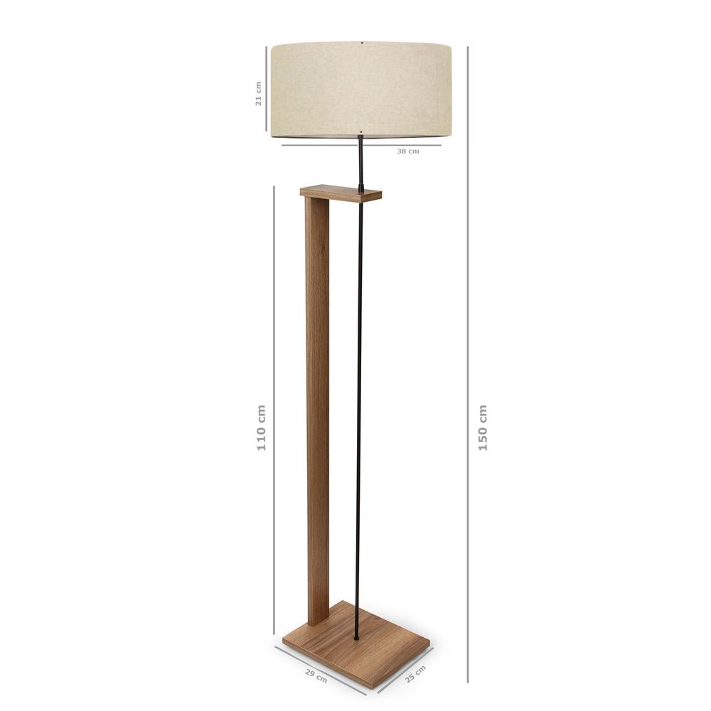 AYD-2825 Bež Drvena Podna Lampa slika 2