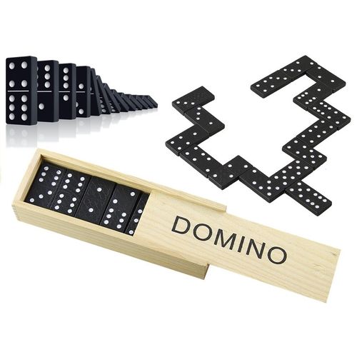 Domino u drvenoj kutiji 28kom. 2-4 igrača slika 6