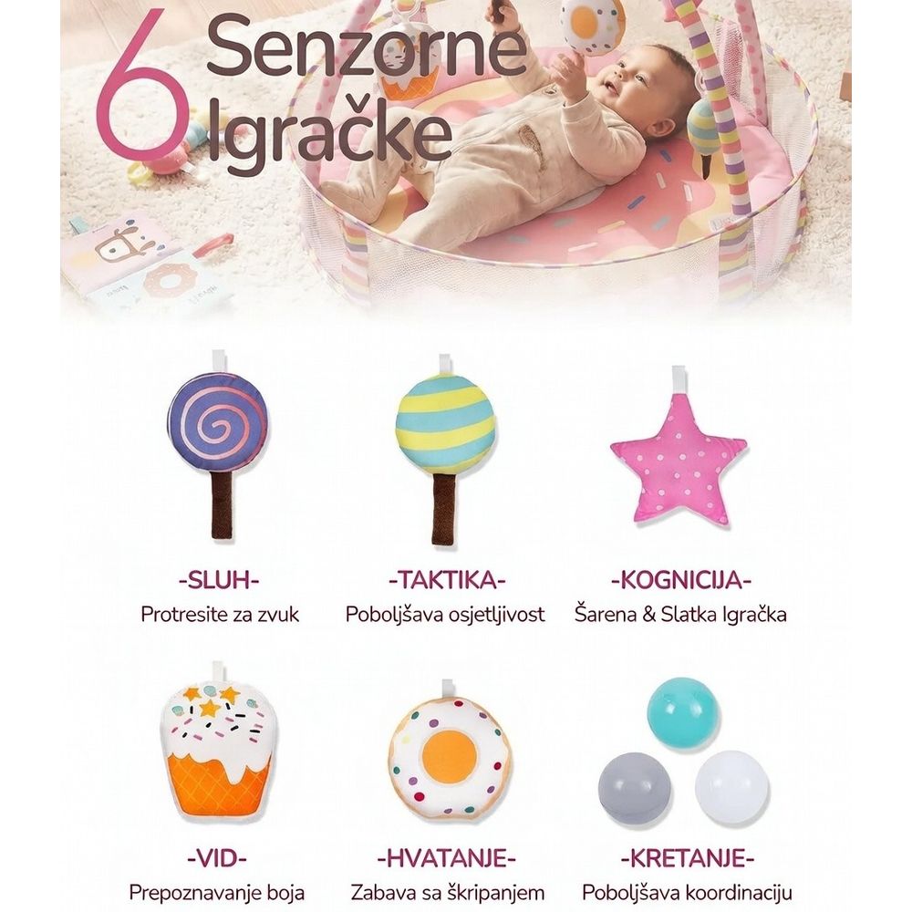 Kalei Podloga za igru sa lopticama Lollipop 3u1 slika 5