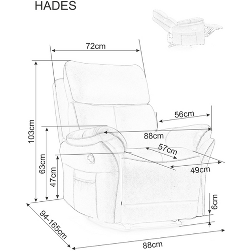 Fotelja Hades - siva slika 10