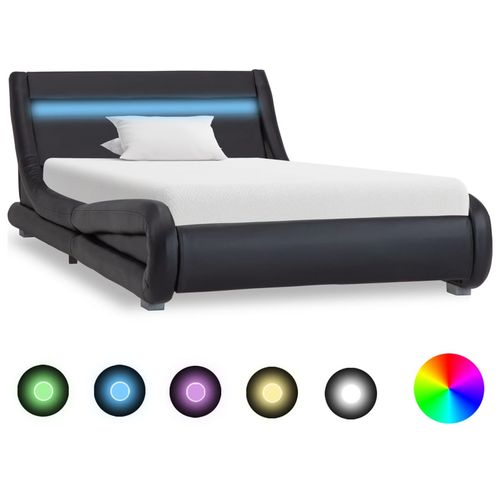 Okvir za krevet od umjetne kože s LED svjetlom crni 90 x 200 cm slika 33