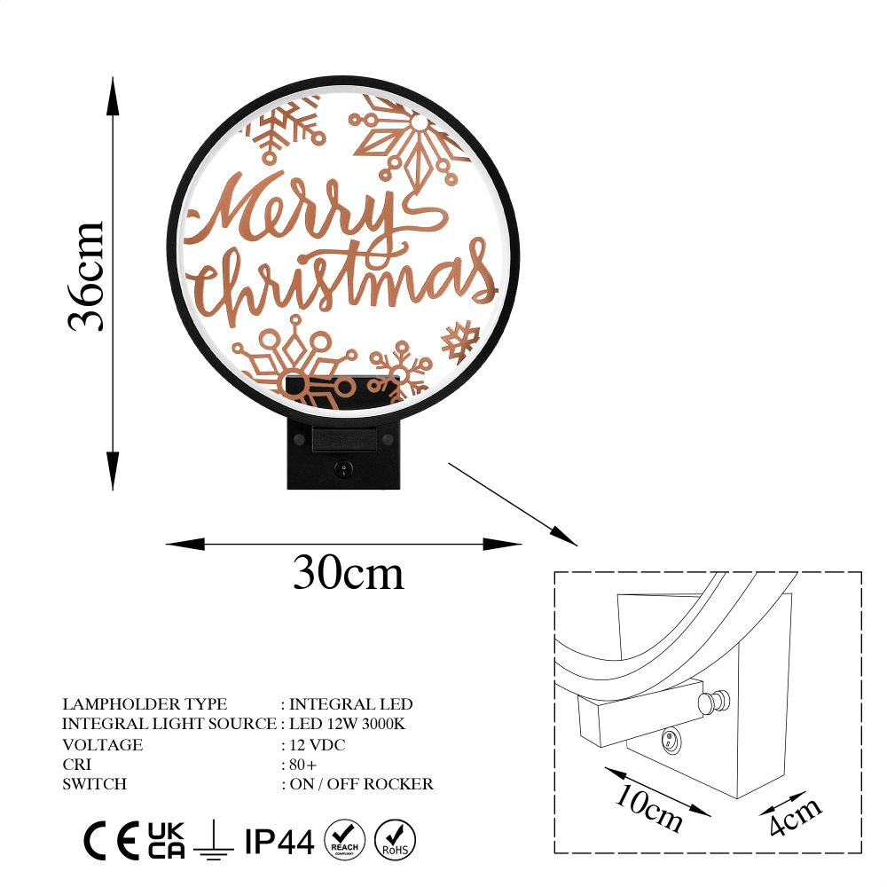 Zidna lampa XMAS21 Black Copper slika 8