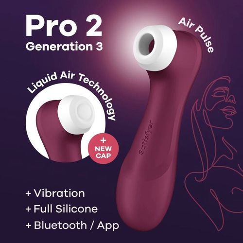 SATISFYER PRO 2 GENERACIÓN 3 - WINE RED BLUETOOTH &amp; APP slika 4