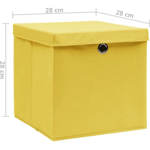 Kutije za pohranu s poklopcima 10 kom 28 x 28 x 28 cm žute slika 10