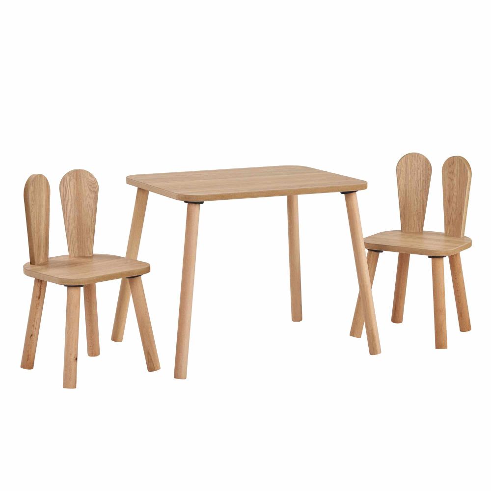 Set namještaja za djecu Tavsan (2 stolice i 1 sto), boja orahovog drveta slika 4