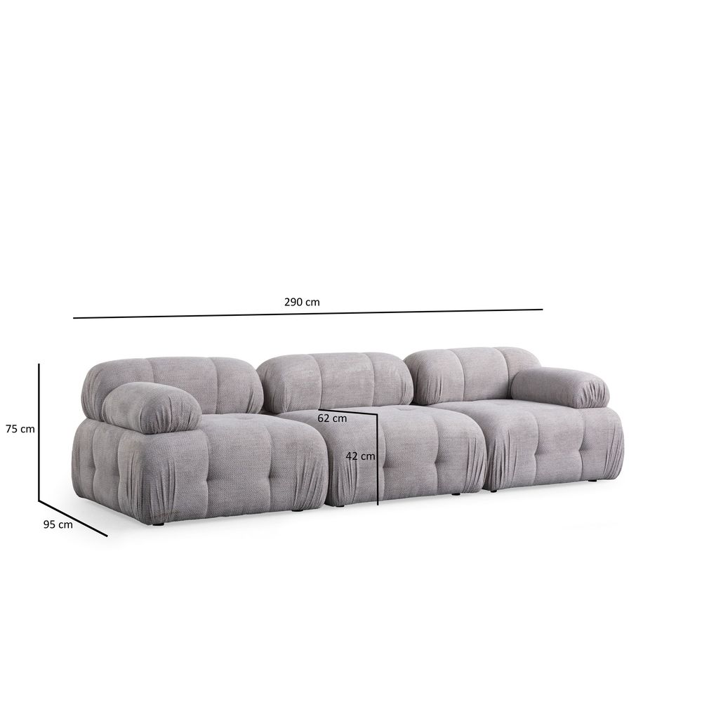 Petite 3 - Svijetlosiva trosjed slika 11