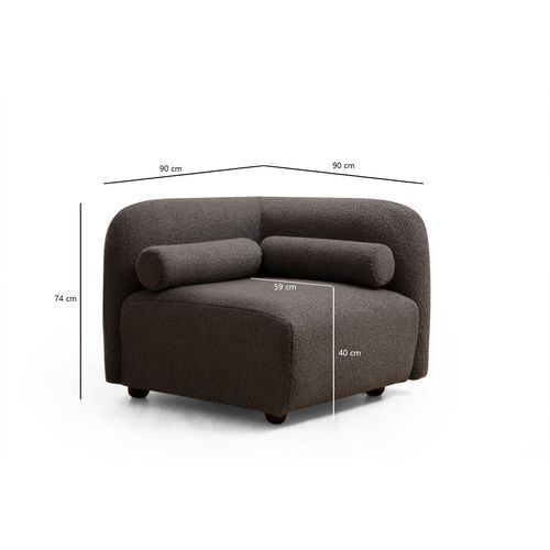 Atelier Del Sofa Fotelja, Tamno siva, Viktor - Dark Grey slika 4